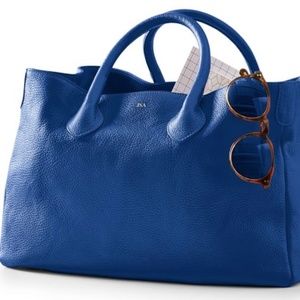 Mark & Graham Elisabetta Pebbled Cobalt Slouch Bag